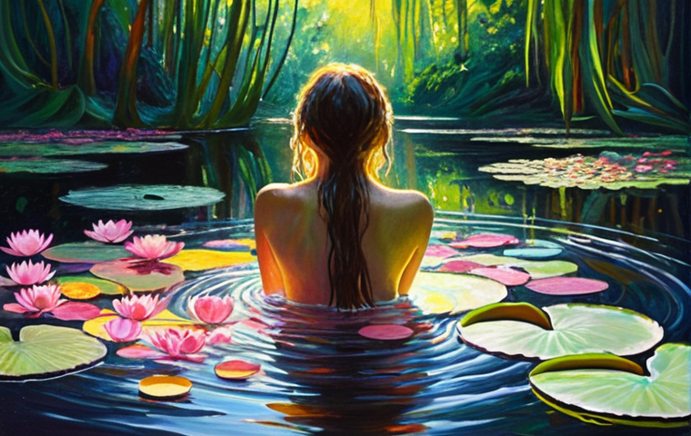 **Prompt 1: Emotional Immersion in Impressionism**
    A figure, indistinct and surrounded by a swirling vortex of vibrant, luminous colors and soft, broken brushstrokes, suggesting a Monet-like water lily scene. The light feels palpable, flowing through and around the figure, evoking a profound, almost overwhelming sense of peace and deep emotional resonance, blurring the line between viewer and artwork. Emphasize the *sensation* of light and color rather than perfect realism, creating a feeling of being completely carried away.